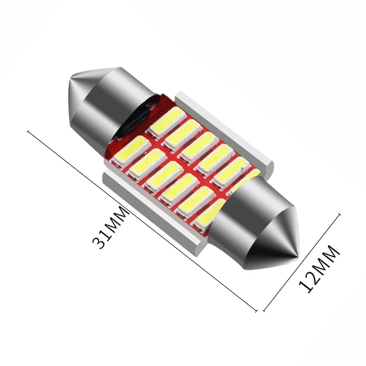 31mm 31 мм 36 мм 39 мм 42 мм C5W C10W 4014 SMD СВЕТОДИОДНЫЙ CANBUS без ошибок автомобильный фестонный светильник интерьерные купольные огни автомобильная карта крыша лампа для чтения белая - Испускаемый цвет: 31mm