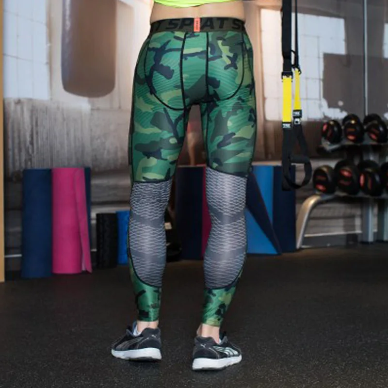 Мужские спортивные камуфляжные футбольные мячи штаны леггинсы для фитнеса