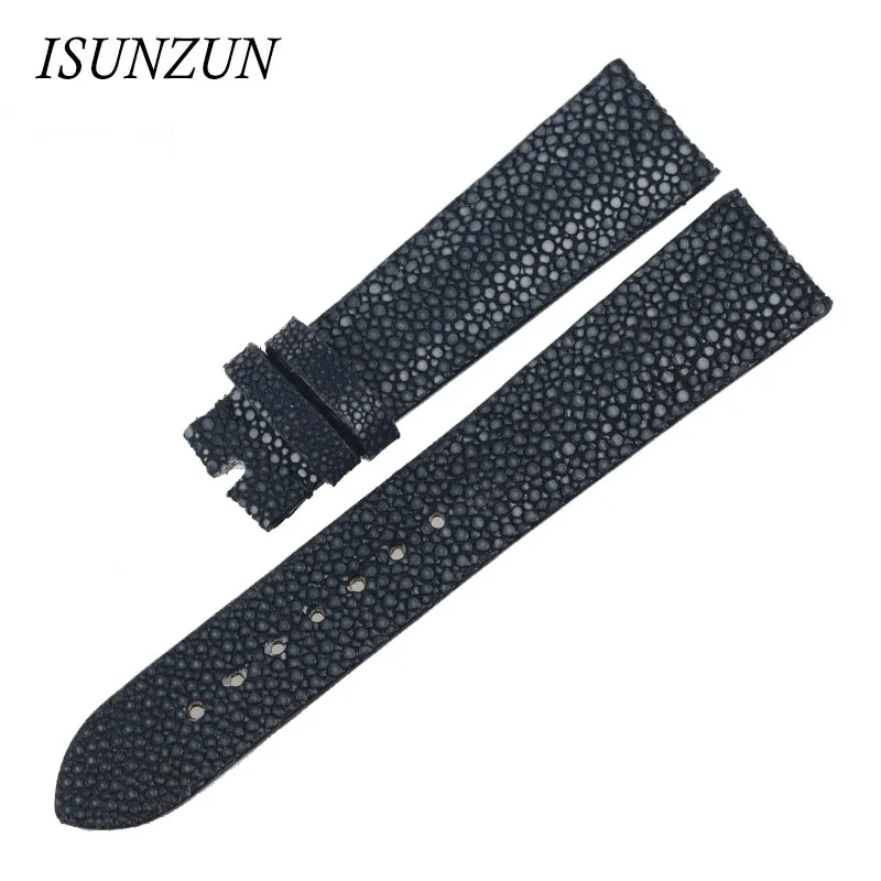 ISUNZUN Both Men And Women Watch Band For Longines/IWC/OMEGA Watch Top Quality Pearl Fish Genuine Leather Watch Strap Customed