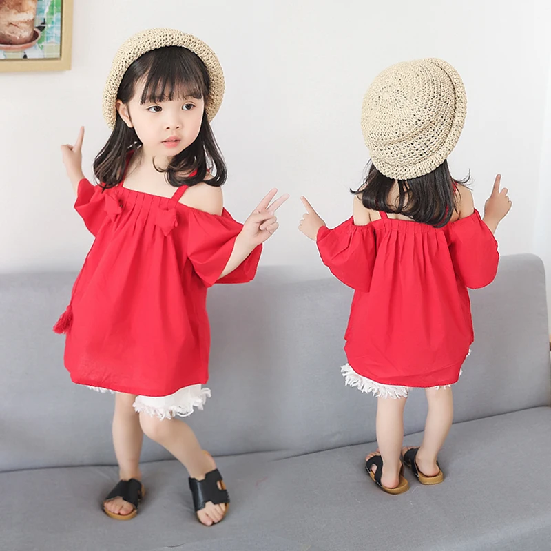 Принцессы топы и шорты комплект из 2 частей для девочек костюм 2018 Новый Летний