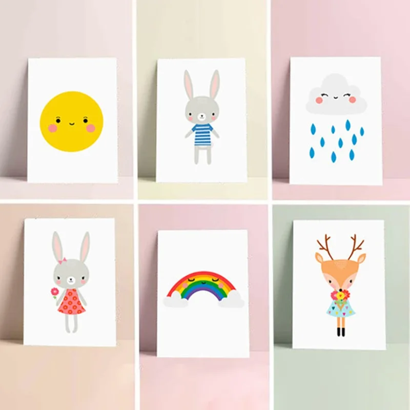 Детский Настенный Художественный набор из 6 принтов холст постер