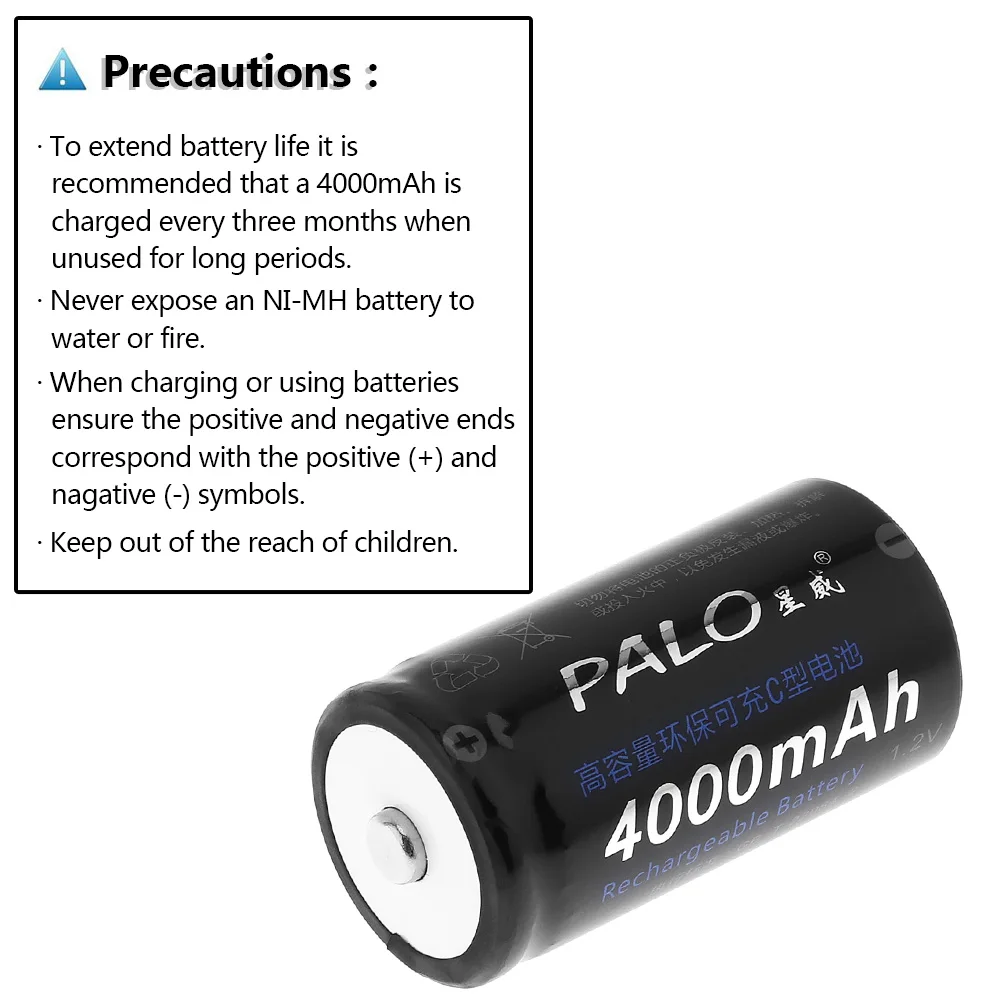 4 шт. 4000 мАч 1 2 щелочные батареи яркос/Размеры металл гидридных или никель