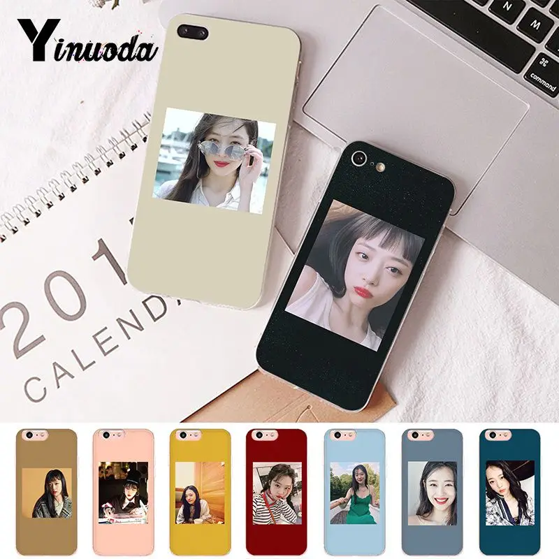 Yinuoda корейский женский Звездный Sulli DIY окрашенный чехол для телефона iPhone 8 7 6 6S Plus X