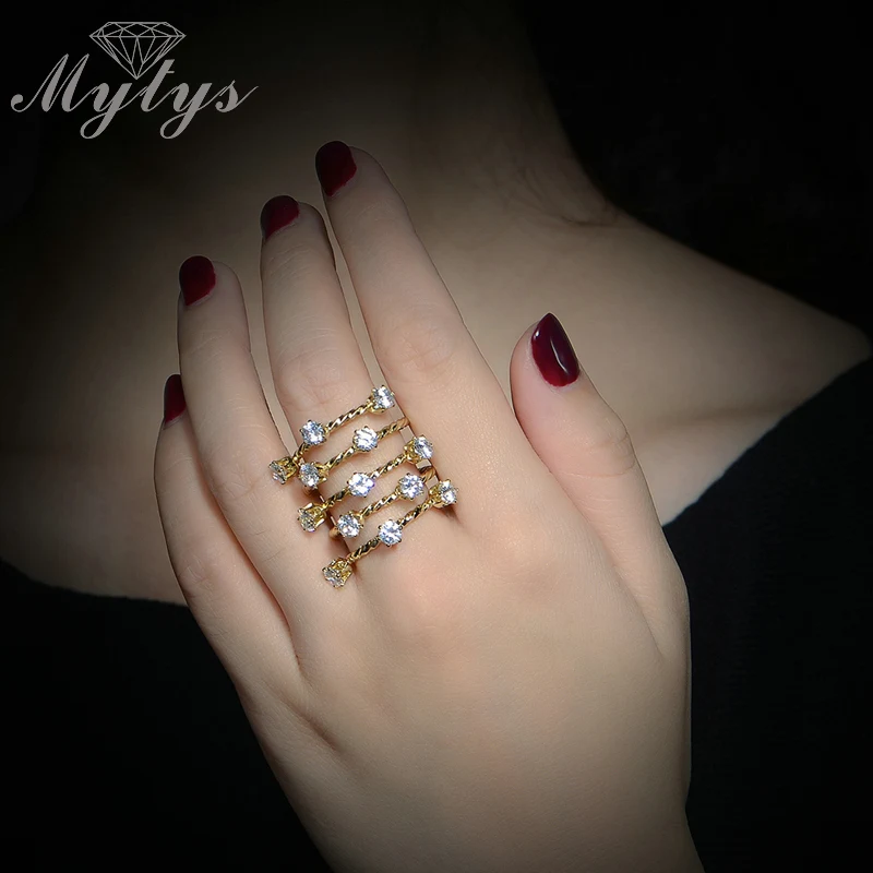 Mytys многослойное среднее раннее модное дизайнерское кольцо на палец с зубцами и