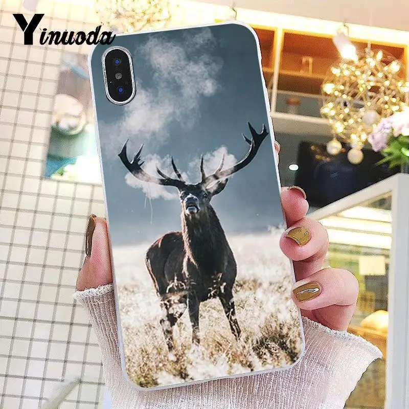 Yinuoda Снежный Олень зимний лес Новинка чехол для телефона Fundas для iPhone X XS MAX 6 6S 7 7plus 8 8Plus 5 5S XR 10 Чехол - Цвет: A4