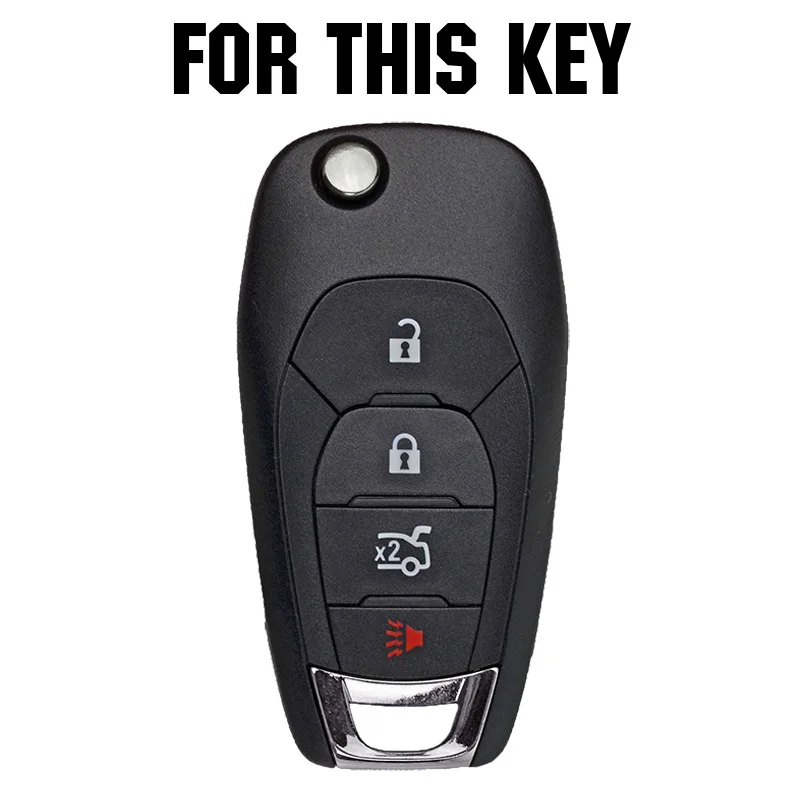 

For Chevrolet Cruze Silicone Remote Flip Key Case Fob Shell Cover Skin Holder 4 Button 2016 2017 2018 2019