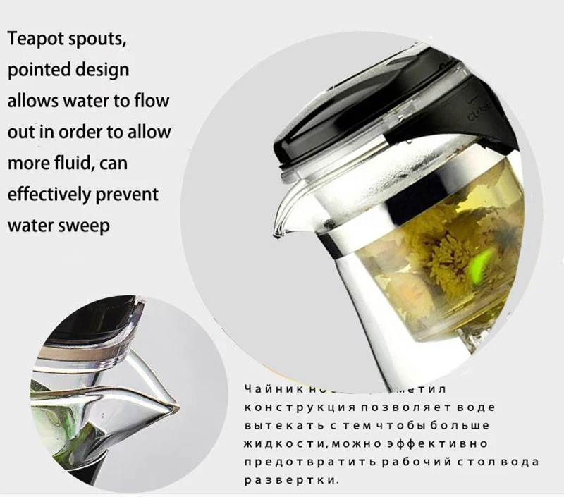 

Hot sale Heat Resistant Glass Tea pot,Puer Kettle Coffee Glass Maker Convenient Office Tea Pot Chinese kung fu Tea Set