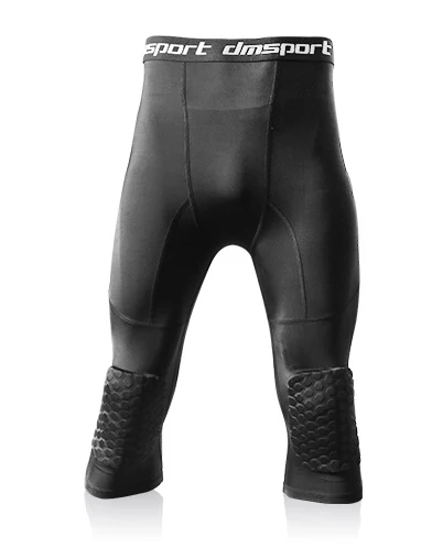 Black Legging Спортивные Леггинсы для бега, анти-столкновения, баскетбольные тренировочные наколенники, защитные штаны для спортзала, фитнеса, безопасные лыжные штаны для катания на коньках 3/4 3XL - Цвет: Black Legging