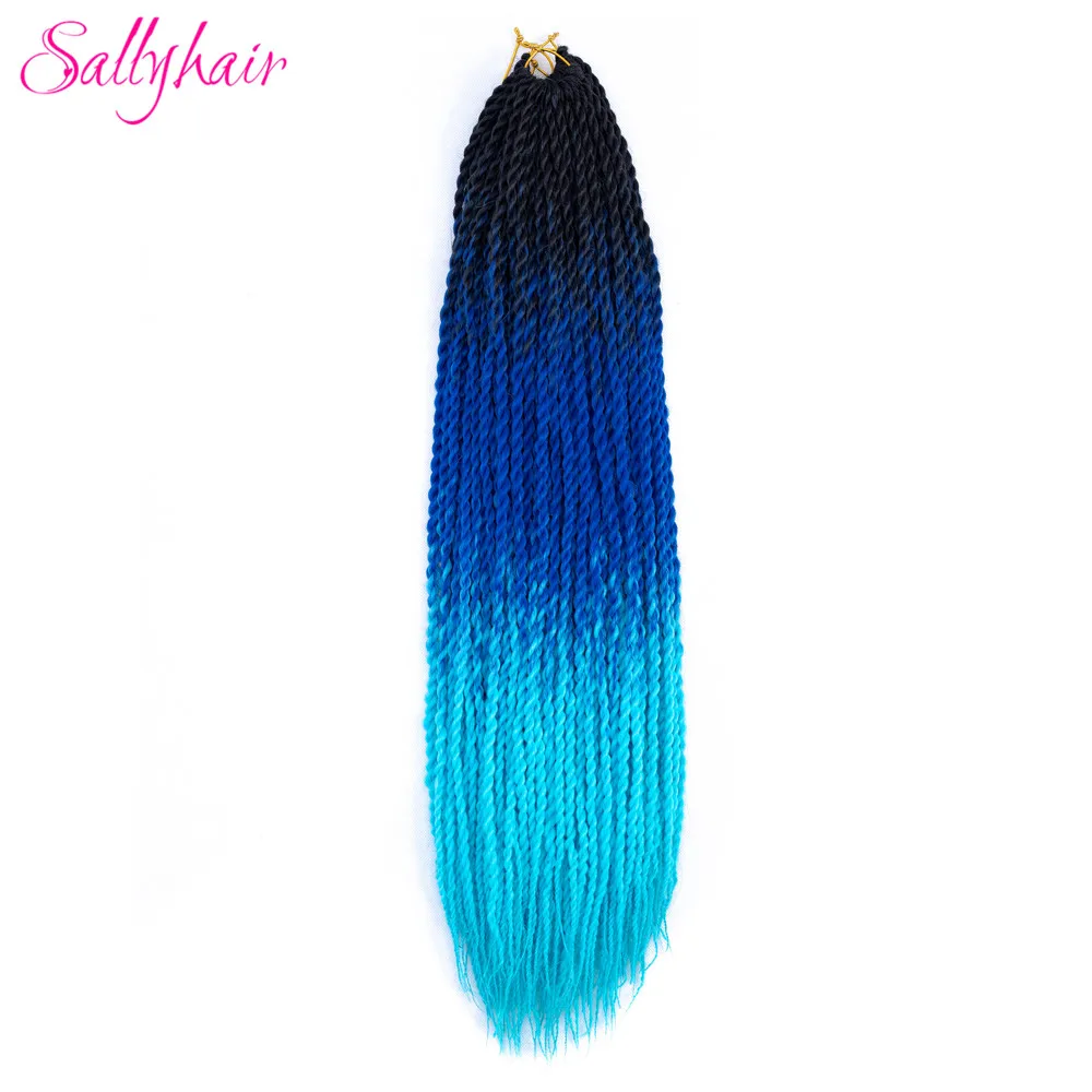 Sallyhair, 24 дюйма, 20 прядей, Омбре, цвет, сенегаль, закрученные косички, волосы для наращивания, высокая температура, синтетические, вязанные, косички - Цвет: #144