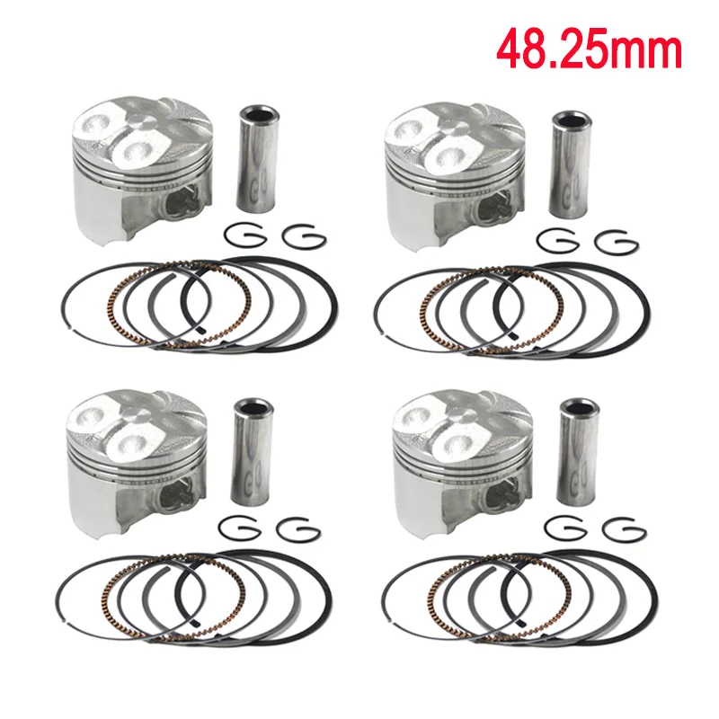 

Запчасти для двигателя мотоцикла STD + 25 + 50 размер отверстия цилиндра 48 48,25 48,5 мм поршень, кольца и зажимы для Yamaha FZR250RR 3LN ZEAL250