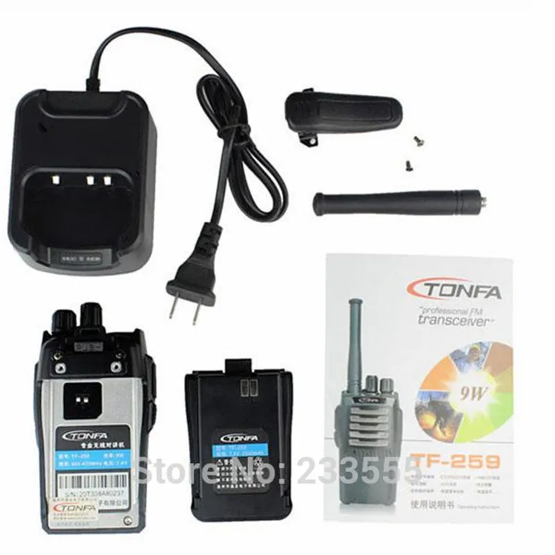

NEW Radio Walkie Talkie TONFA TF-259 9W UHF 400-470MHz 2500mAh 7.4V 16CH Portable Two Way Radio