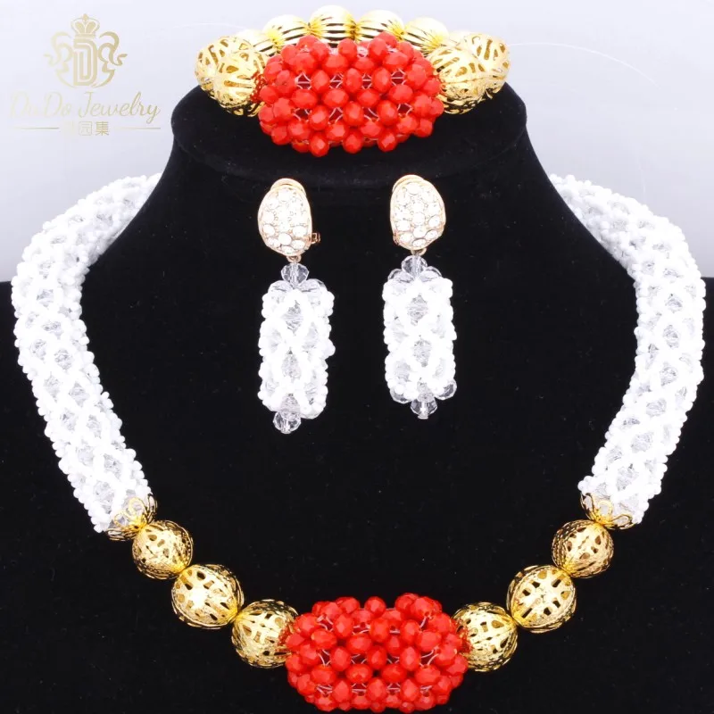 Африканский Бусины Jewelry Подвеска набор 2016 в нигерийском стиле золото Для женщин