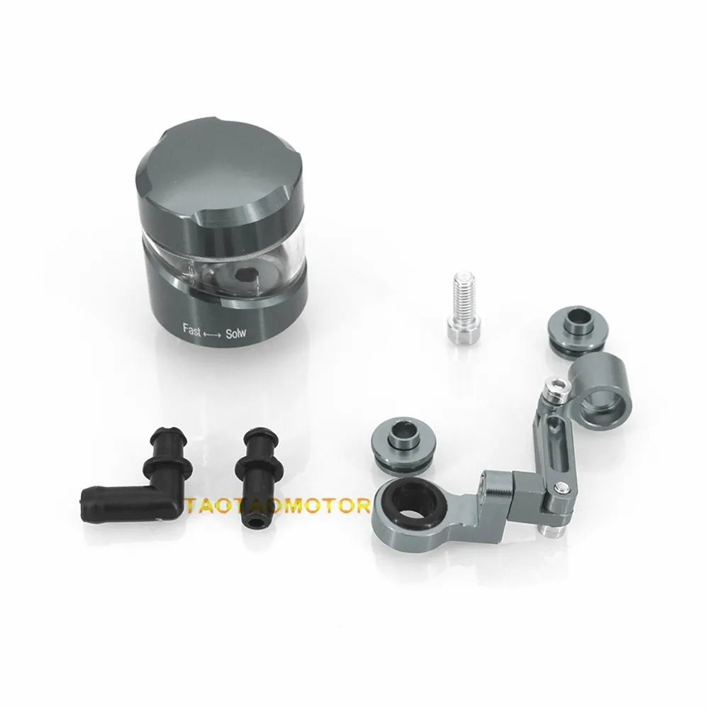 Gray With Bracket CK скота король мотоцикла тормозной жидкости резервуар сцепления Танк масло Жидкости чашки для YAMAHA R1 2004 2005 2006 KAWASAKI Z1000 Z800 Z750 - Цвет: Gray With Bracket