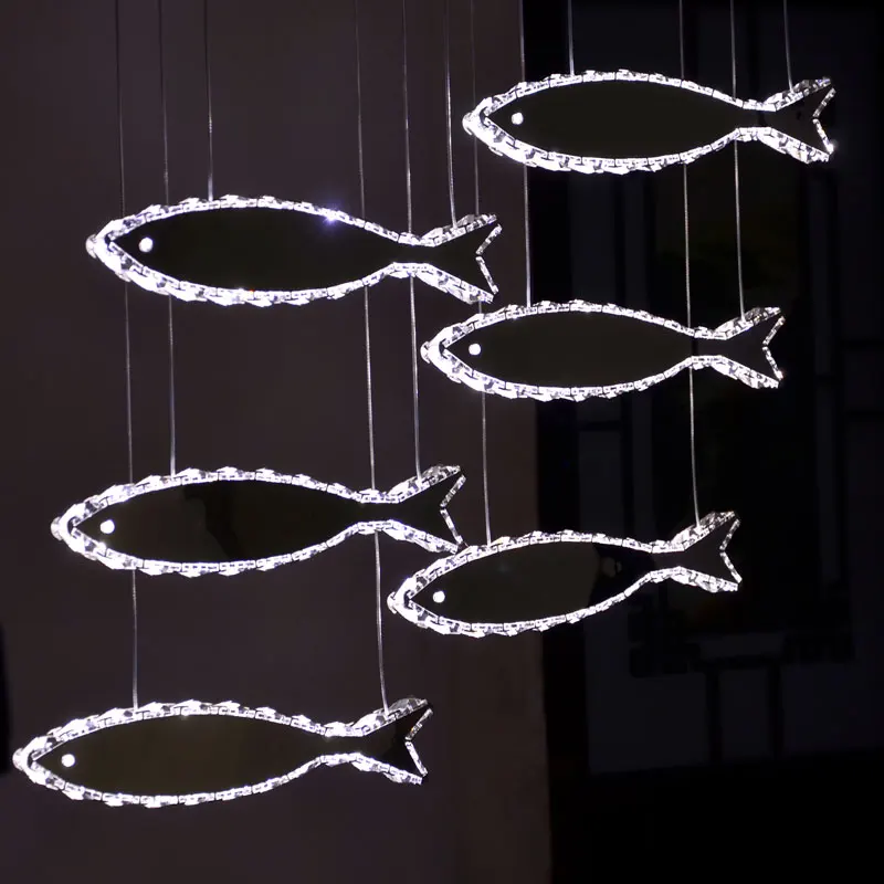 Restaurant Simple Annual Fish Lamp Nordic bedroom shopcase LED fish pendant lamps Modern Creative suspension Light Lampada | Освещение
