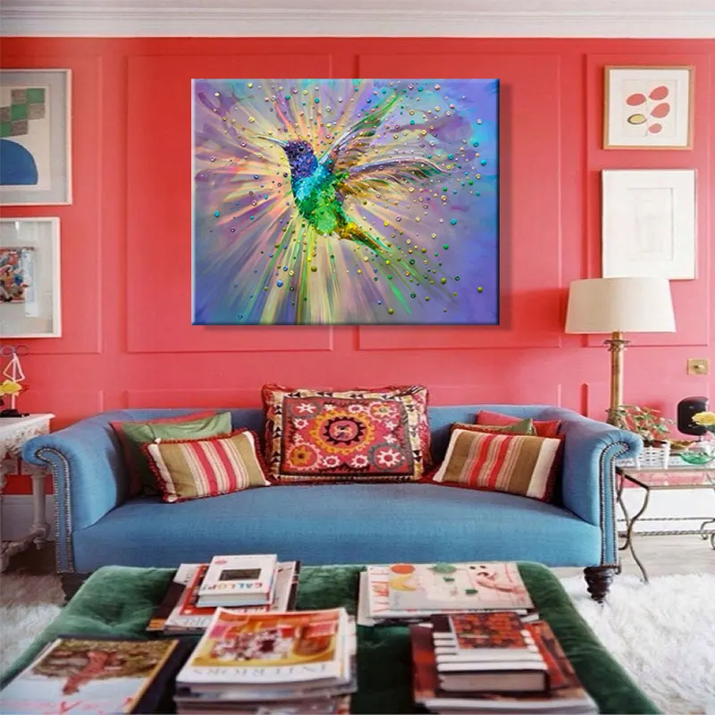 paint by numbes art painting numbers Artwork Parrot Butterfly fish Picture hanging in bedroom Handmade Be riotous with colour | Дом и сад