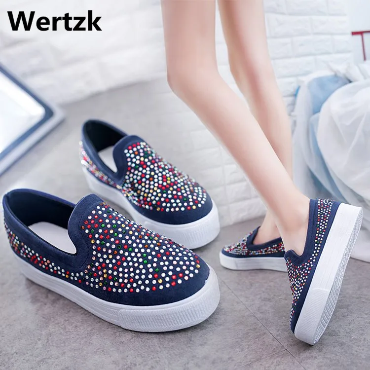 Wertzk New women's shoes for spring 2019 oxford women sneakers zapatos de mujer Slip-On ugged E328 | Обувь