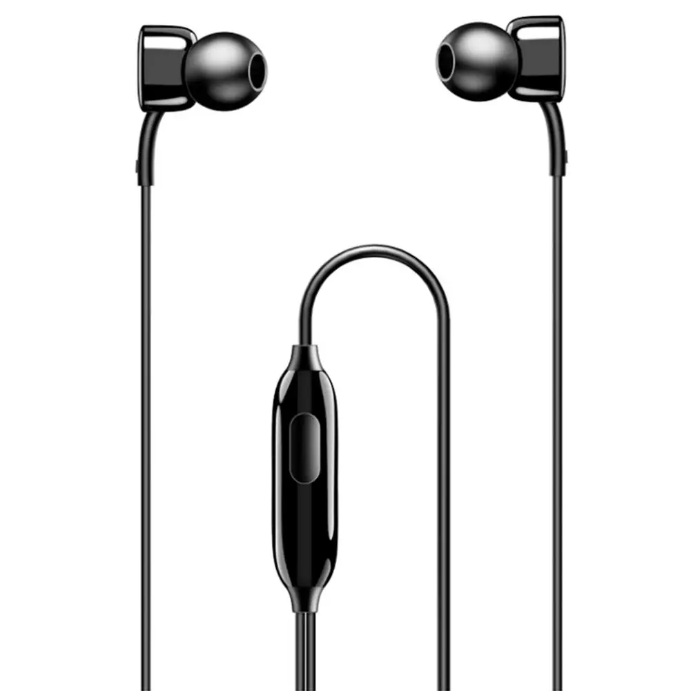 USAMS EP In-Ear квадратная маленькая стереогарнитура 1,2 м 3,5 мм наушники проводные наушники с микрофоном - Цвет: Black