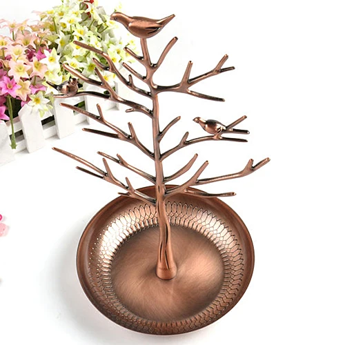 Модные Птичье Дерево Стенд ювелирные изделия серьги ожерелье кольцо Шоу стойка