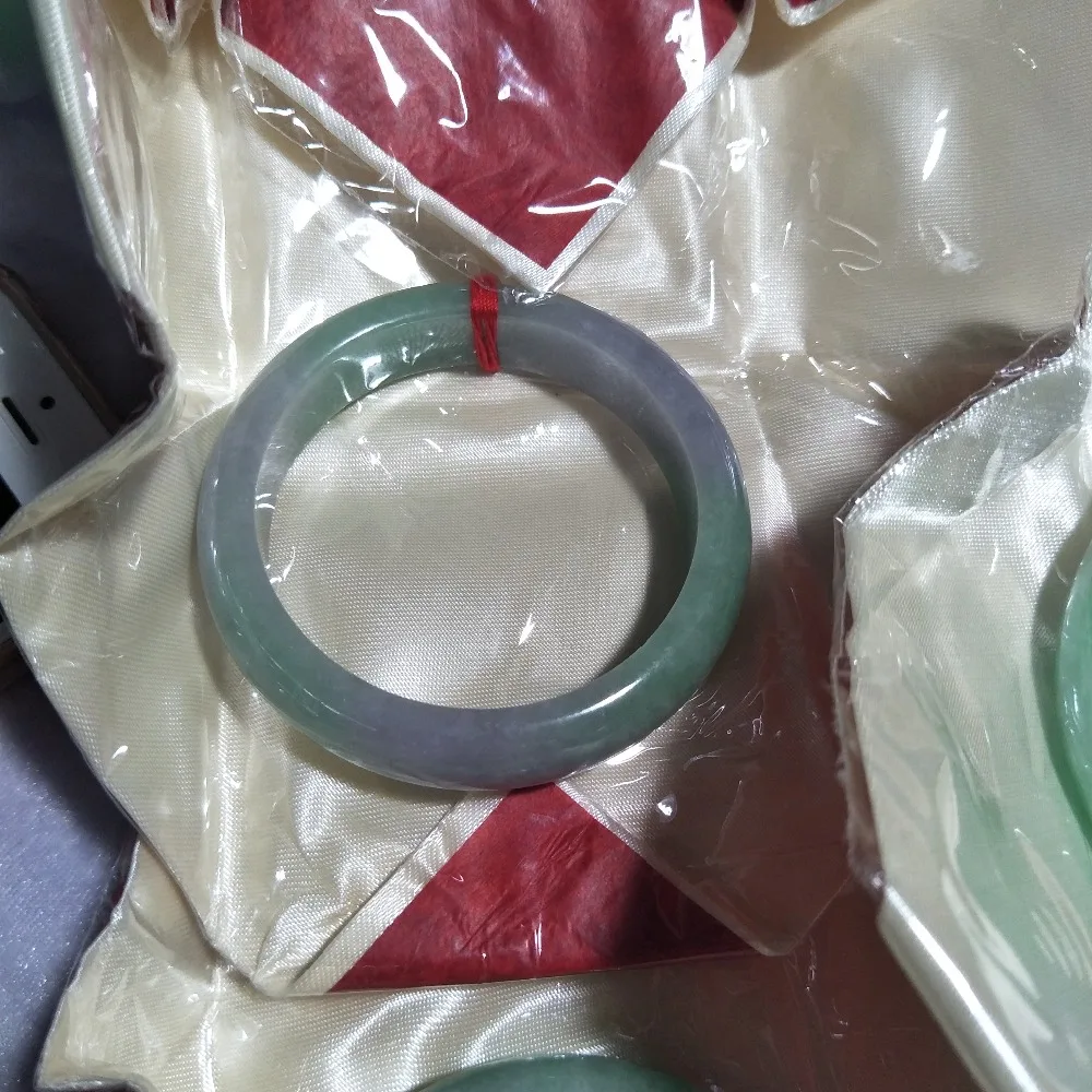 

Gift A Certificate Natural Jadeite Bracelet with Violet Tri-colour 54-62mm Princess Bracelet Jewelry Gift