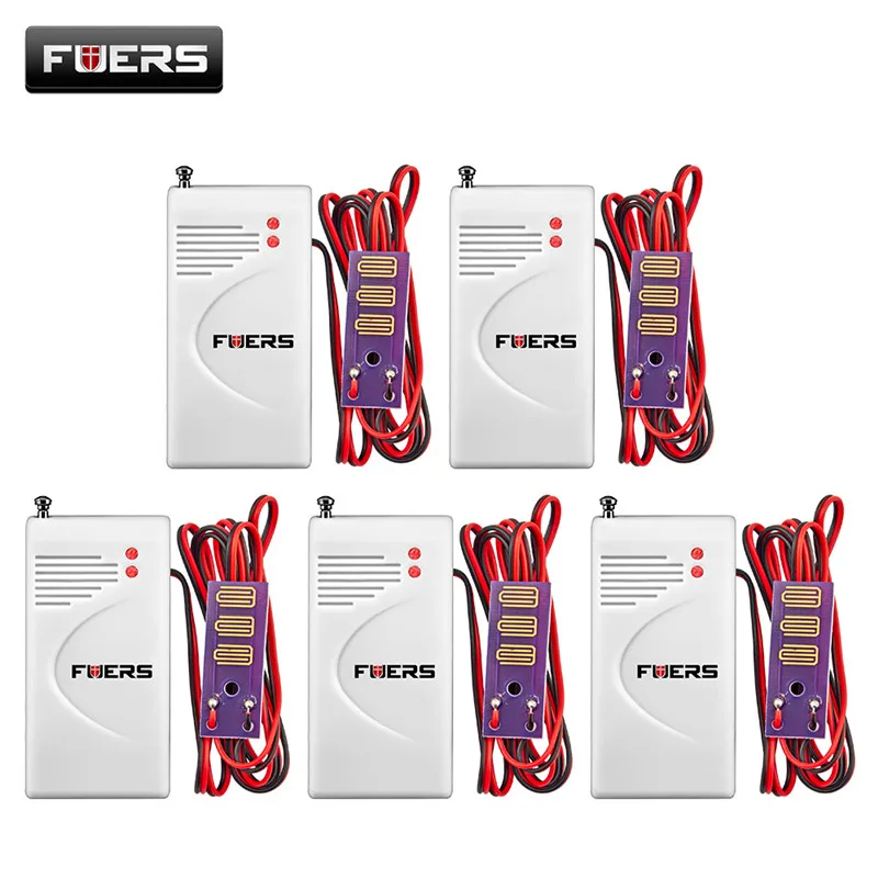 Fuers, 3 шт., 5 шт., 10 шт., 433 МГц, беспроводной детектор утечки воды, GSM PSTN, Домашняя безопасность, голосовая защита, умная сигнализация, датчик воды - Цвет: 5pcs