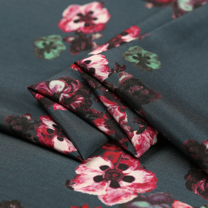 Цифровая Струйная Тяжелая растягивающаяся шелковая ткань 32 мм платье из