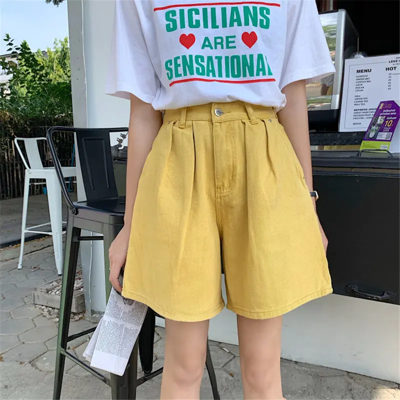 HziriP женские шорты с высокой талией мода 2019 стильная горячая свободная уличная