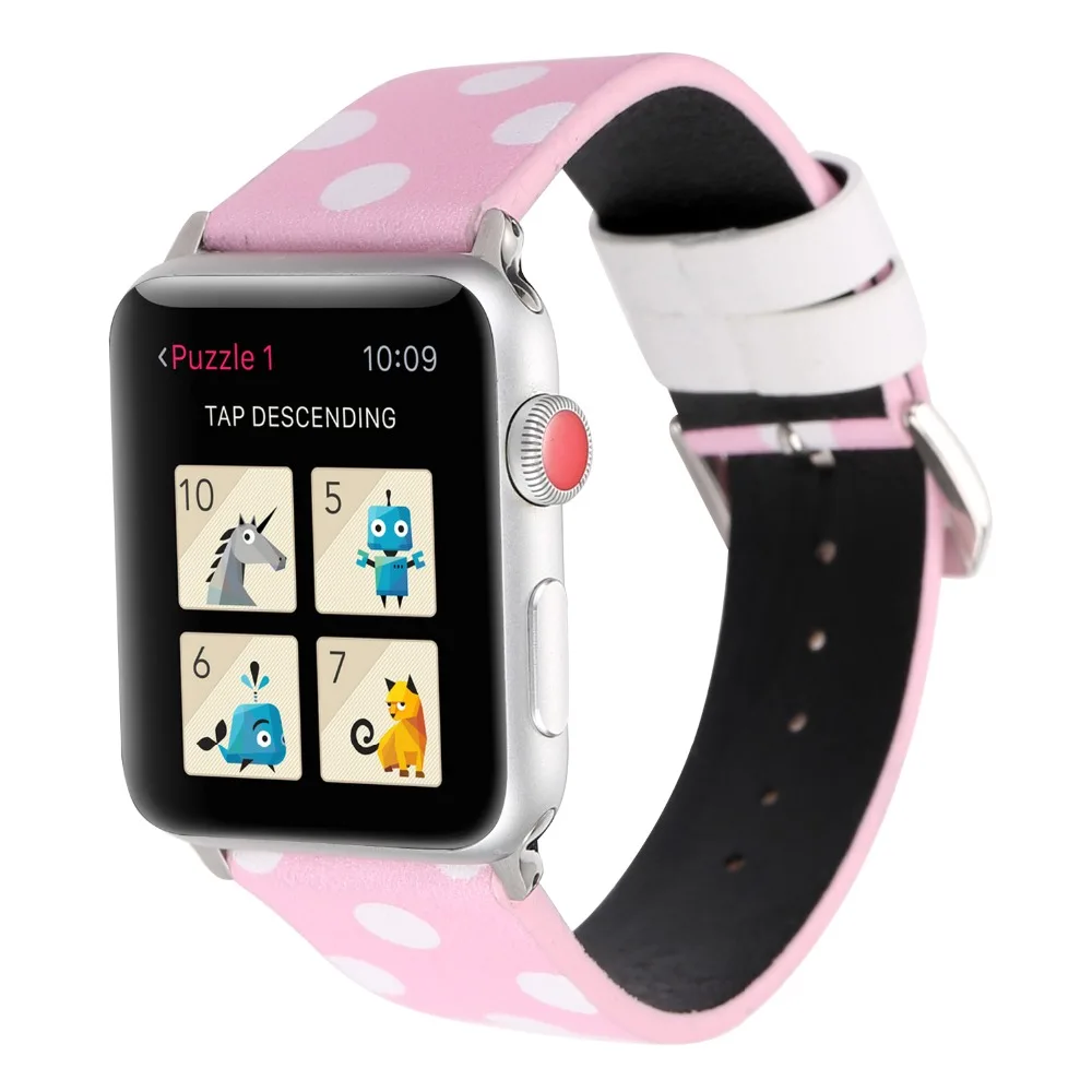 Кожаный ремешок для Apple watch band 40 мм 44 волнистый точечный браслет iWatch 38 42 series 3 4 5 se 6 |