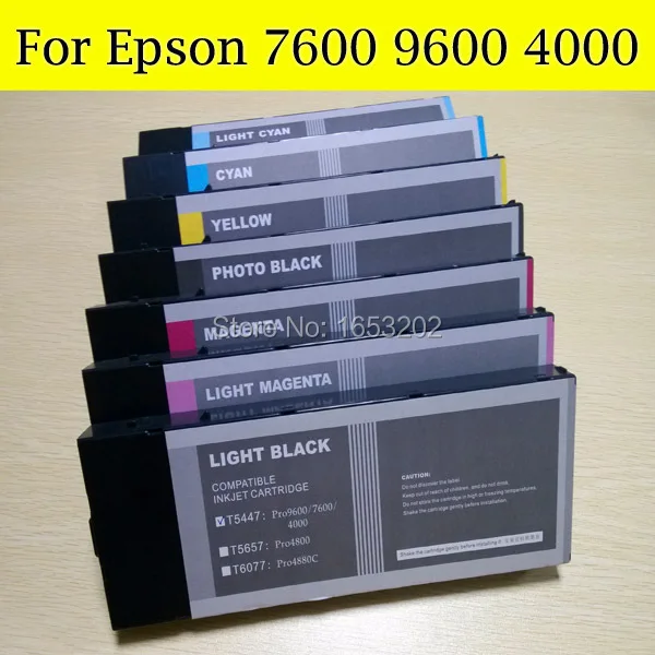 8 цветов/набор заправляемых пигментных чернил картридж для принтера Epson 4000 с