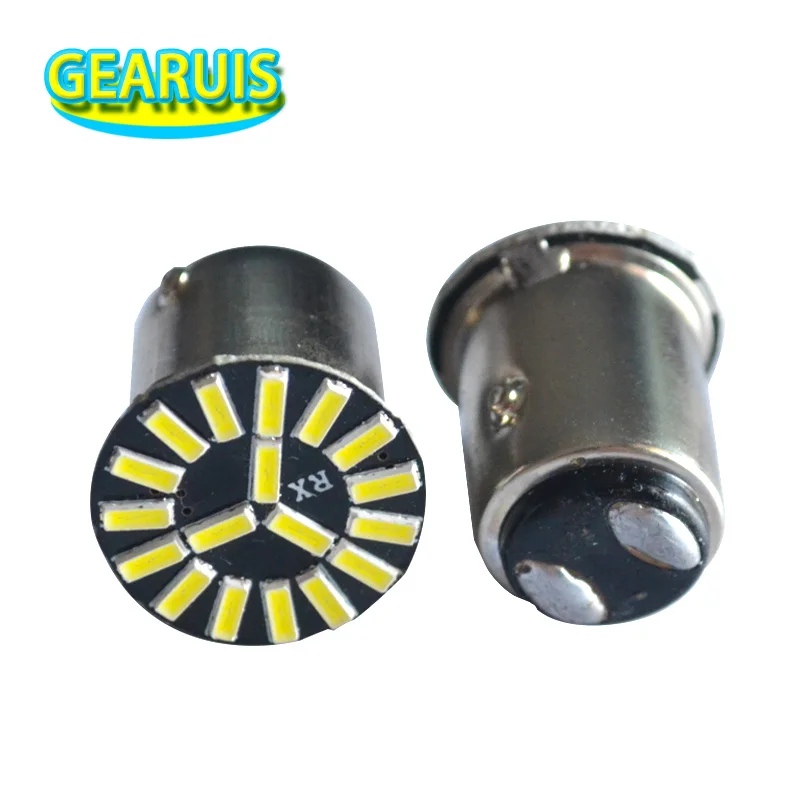 100 шт. S25 1157 BAY15D 18 SMD 4014 LED P21/5 Вт белый Автомобильный задний тормоз резервная фонарь