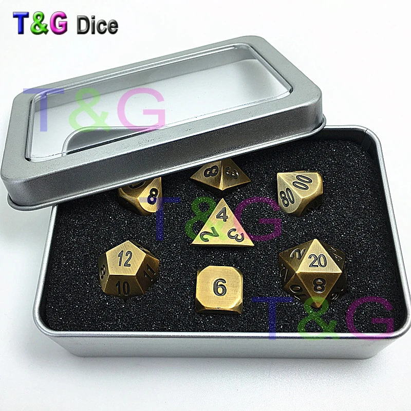 Металлические кубики для ролевых игр 7 шт в наборе|dado set|d6 dice setdnd set |