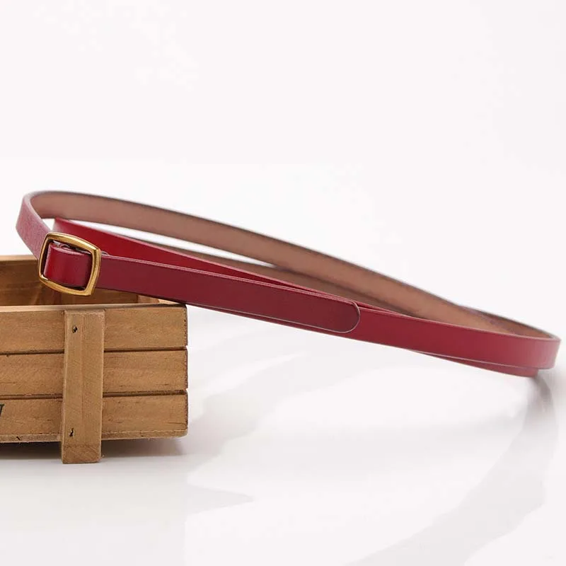 

Free shipping high quality leather thin belt 5 colors optional fashion all-match ladies belt dress jeans