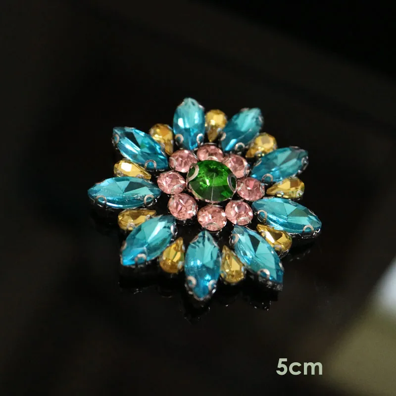 1pc handmade sequin round flower patches for clothing DIY rhinestone beaded Sew on patch embroidery applique parche ropa | Дом и сад