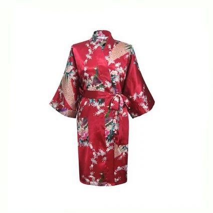 Burgundy Robe Синие халаты для невесты, подружки невесты, китайский женский ночной костюм из вискозы, сексуальное женское кимоно, банное платье, пижамы, Размеры S M L XL XXL XXXL A-015 - Цвет: Burgundy Robe