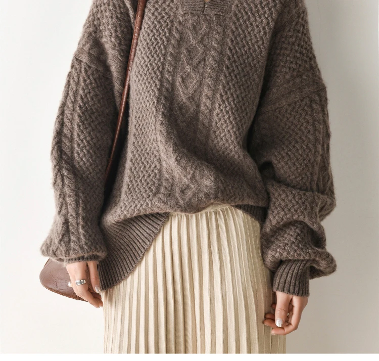 Fashion Womens Sweater Autumn Winter Cashmere Sweater Woman Loose V-Neck Sweaters And Pullovers Bottoming Shirt Plus Size