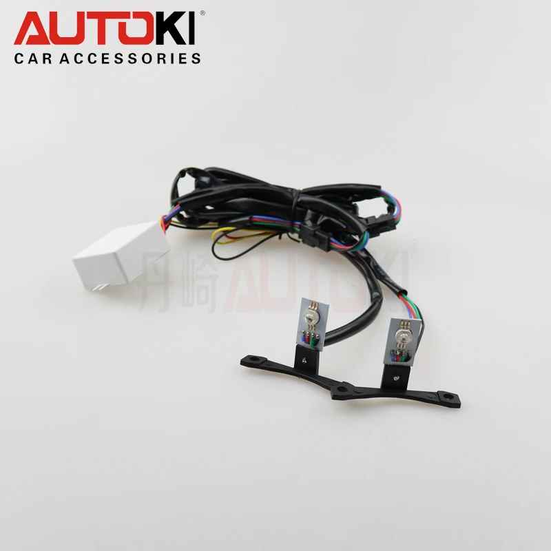 Автостайлинг Autoki 2 шт. LED много цветов RGB Devil Eyes Demon Eye Самозащита для фар объектив