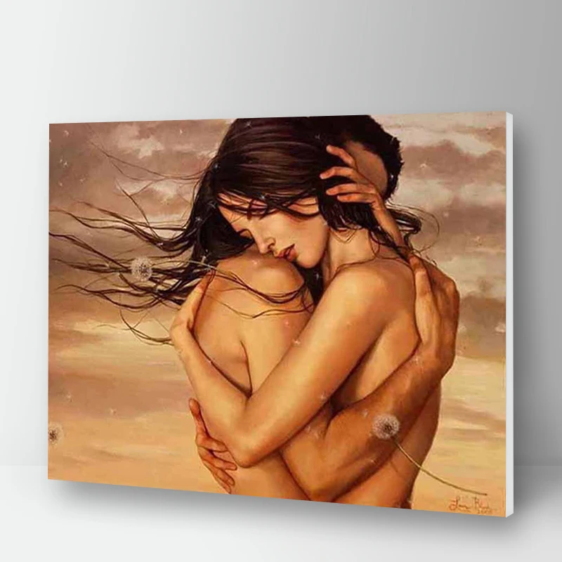 Краска по номерам, посылка, акриловая, 40x50, Обнаженная, для влюбленных, картина, картины на холсте, цветное искусство на стену, для декора гостиной, одна штука