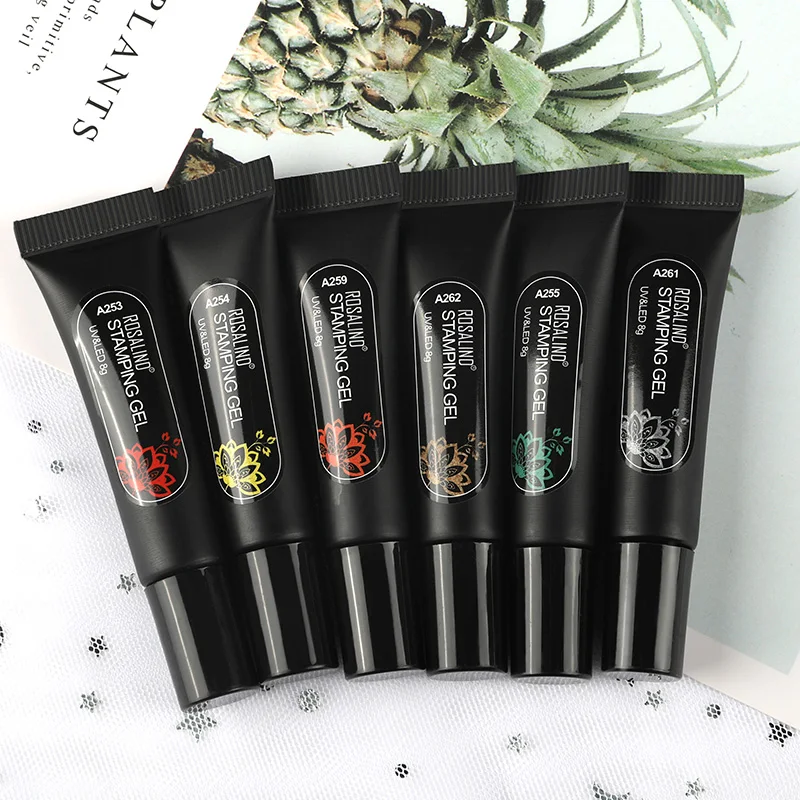 Гель лак ROSALIND для стемпинга полуперманентный УФ ногтей маникюрная пластина