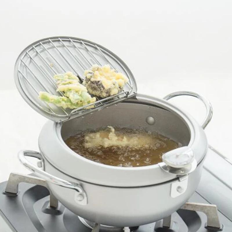 Жаровня с регулируемой температурой жаровня Tempura 20 см серебристая жареная
