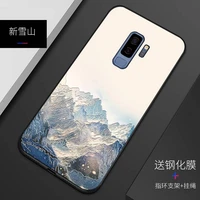 embossed vintage east asian chinese japanese style case for samsung galaxy s9 s9 plus s9plus snow mountain decree crane cover