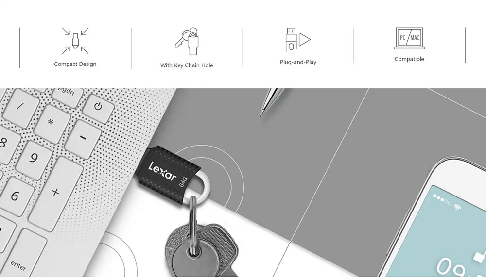 Lexar V40 мини Usb 2,0 Флешка 16 ГБ 32 ГБ 64 Гб класс 4 Memoria Флешка флеш-накопитель