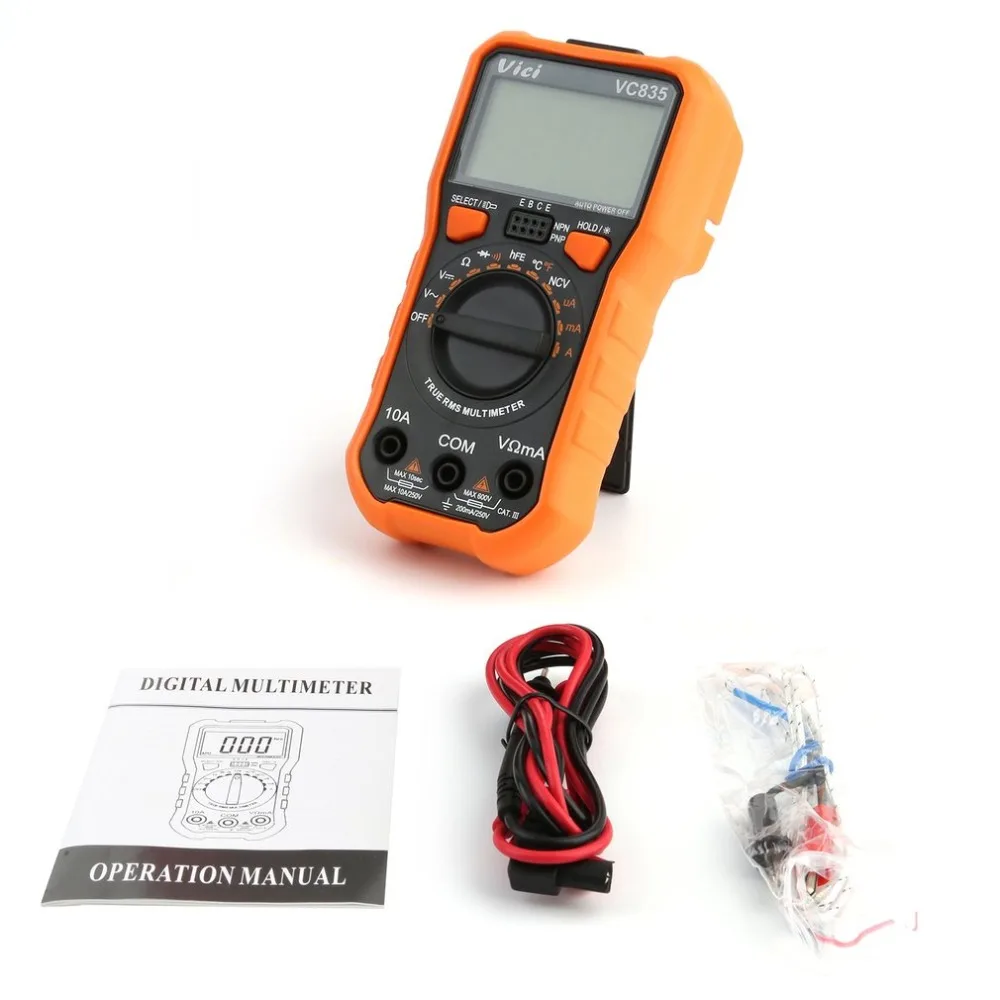 Vici vc835 Digital Multimeter DC/AC Voltage Current Meter Handheld Ammeter Ohm Diode Capacitance Tester 2000 Counts Multitester |