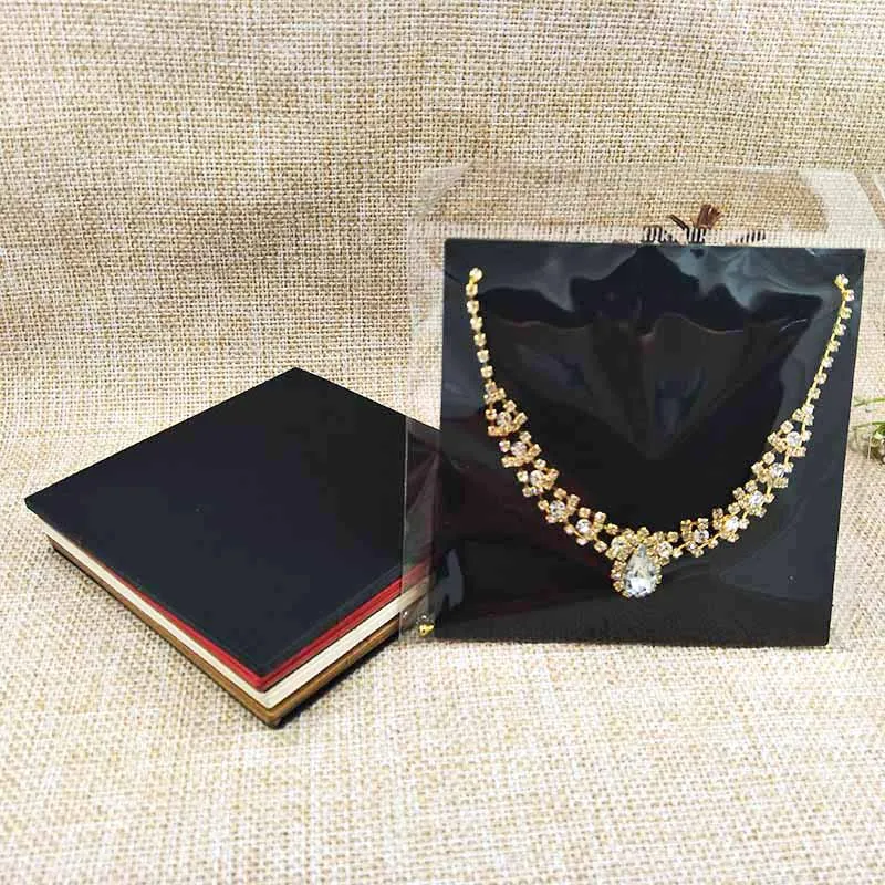 Diy Kraft/черный/белый/красный 10*10 см квадратное бумажное ожерелье дисплей карты