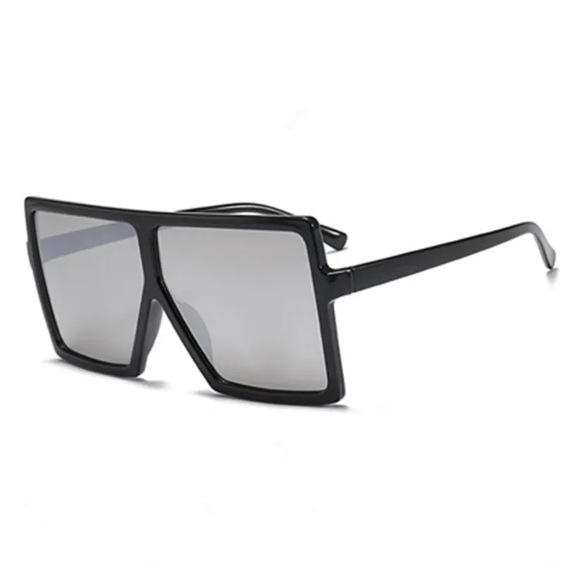 Emosnia, унисекс, квадратные солнцезащитные очки, большие, Modis Oculos De Sol feminino,, винтажные, Роскошные, для женщин, мужчин, брендовые, дизайнерские, солнцезащитные очки - Цвет линз: c6 black silver