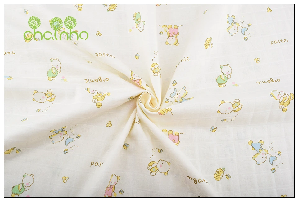 Chainho, мультфильм серии, хлопчатобумажная ткань, двойной слой для DIY шитья и квилтинга Детские банные полотенца, подгузники, нагрудники материал, половина метра