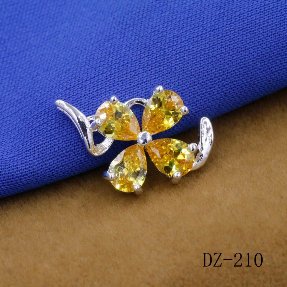 Подвеска женская с подвеской из серебра 925 пробы фианитом|silver charm pendant|charms clovercharms