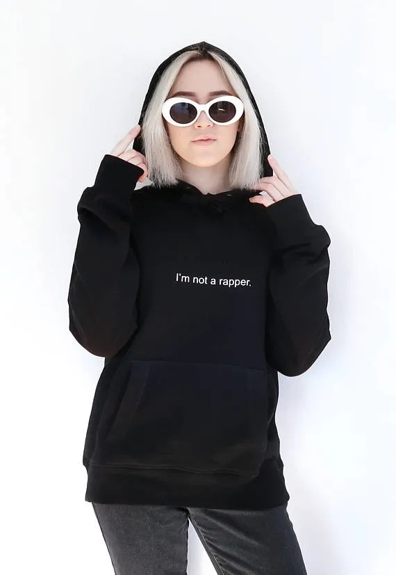 

Модная Толстовка I "m not a rapper, Свитшот в стиле Кендал Дженнер Tumblr, бледная Пастельная Толстовка в стиле гранж 90-х