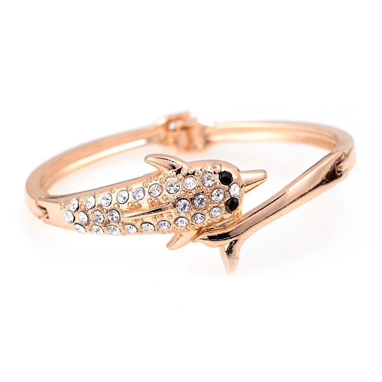 Miasol открытые Кристальные браслеты с дельфинами для женщин в подарок|dolphin bangle|crystal
