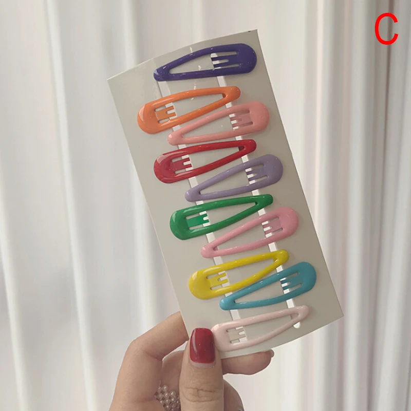 

10pcs Color Metal Barrettes For Girls 5cm Snap Hair Clips For Hair Clip Pins BB Hairpins Baby Children Women Styling Accessories