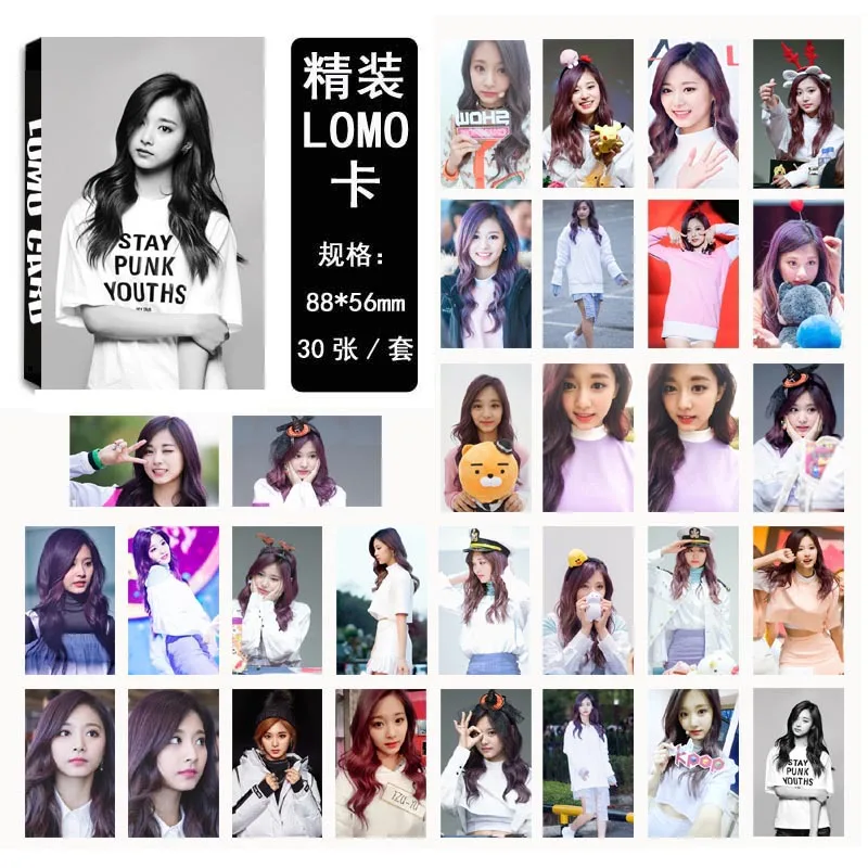 Новинка 30 шт./компл. KPOP TWICE Tzuyu Single 01 TT альбом HD фото карта ПВХ самодельные
