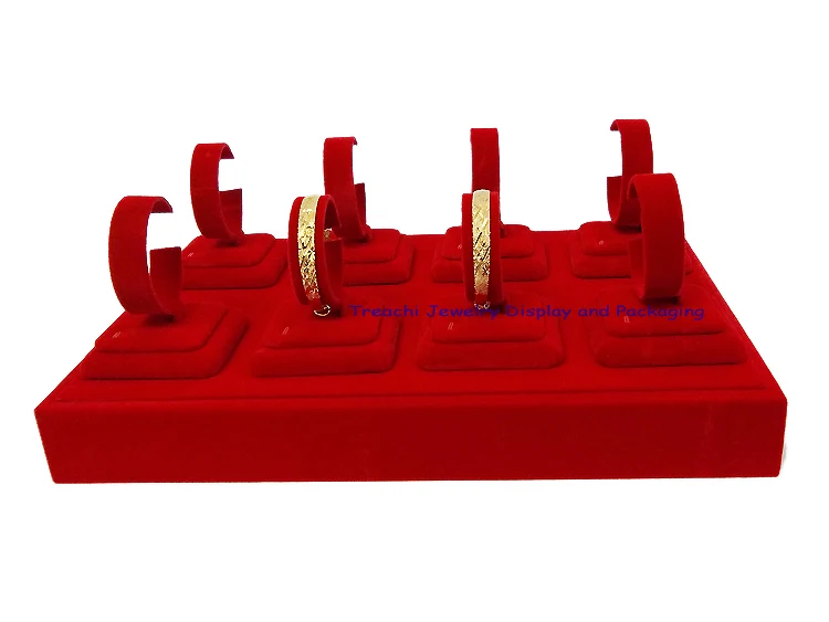 Подставка держатель из красного бархата/дерева 8 C|tray rack|tray storagetray liner |